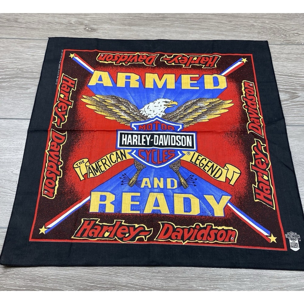 Harley Davidson Men's "Armed And Ready" Eagle‎ Bandana Multicolor One Size